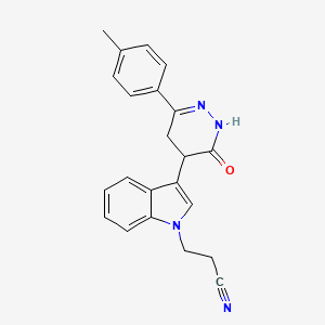 3-{3-[6-(4-methylphenyl)-3-oxo-2,3,4,5-tetrahydro-4-pyridazinyl]-1H-indol-1-yl}propanenitrile