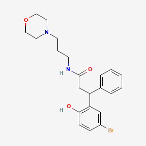 molecular formula C22H27BrN2O3 B4152158 3-(5-bromo-2-hydroxyphenyl)-N-[3-(morpholin-4-yl)propyl]-3-phenylpropanamide 