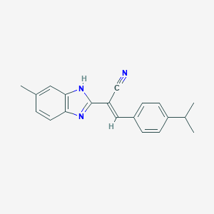 molecular formula C20H19N3 B415216 3-(4-isopropylphenyl)-2-(5-methyl-1H-benzimidazol-2-yl)acrylonitrile 