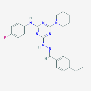 4-Isopropylbenzaldehyde [4-(4-fluoroanilino)-6-(1-piperidinyl)-1,3,5-triazin-2-yl]hydrazone