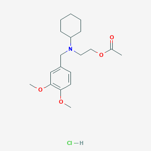 molecular formula C19H30ClNO4 B4152178 2-[Cyclohexyl-[(3,4-dimethoxyphenyl)methyl]amino]ethyl acetate;hydrochloride 