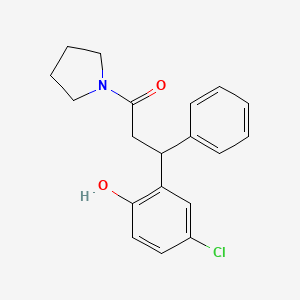 4-chloro-2-[3-oxo-1-phenyl-3-(1-pyrrolidinyl)propyl]phenol