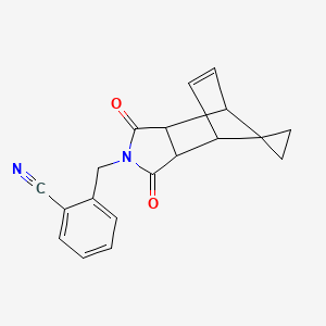 molecular formula C19H16N2O2 B4152210 2-[(3',5'-dioxo-4'-azaspiro[cyclopropane-1,10'-tricyclo[5.2.1.0~2,6~]decane]-8'-en-4'-yl)methyl]benzonitrile 