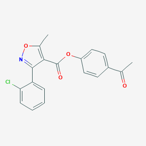 molecular formula C19H14ClNO4 B415223 4-Acetylphenyl 3-(2-chlorophenyl)-5-methyl-4-isoxazolecarboxylate 