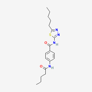 4-(pentanoylamino)-N-(5-pentyl-1,3,4-thiadiazol-2-yl)benzamide