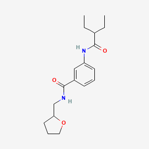 molecular formula C18H26N2O3 B4152257 3-[(2-ethylbutanoyl)amino]-N-(tetrahydrofuran-2-ylmethyl)benzamide 