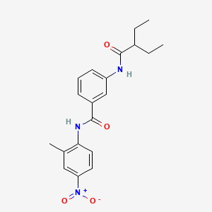 molecular formula C20H23N3O4 B4152273 3-[(2-ethylbutanoyl)amino]-N-(2-methyl-4-nitrophenyl)benzamide 