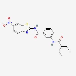 molecular formula C20H20N4O4S B4152294 3-[(2-ethylbutanoyl)amino]-N-(6-nitro-1,3-benzothiazol-2-yl)benzamide 