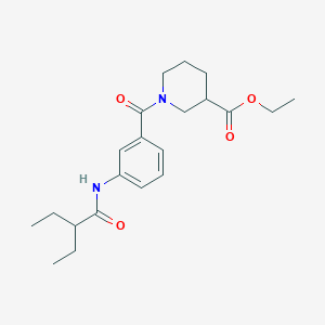 molecular formula C21H30N2O4 B4152306 ethyl 1-{3-[(2-ethylbutanoyl)amino]benzoyl}-3-piperidinecarboxylate 