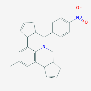 molecular formula C25H24N2O2 B415231 7-{4-Nitrophenyl}-2-methyl-3b,6,6a,7,9,9a,10,12a-octahydrocyclopenta[c]cyclopenta[4,5]pyrido[3,2,1-ij]quinoline 
