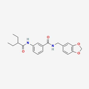 N-[(2H-1,3-BENZODIOXOL-5-YL)METHYL]-3-(2-ETHYLBUTANAMIDO)BENZAMIDE