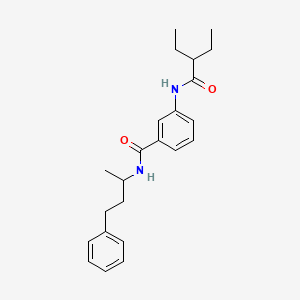 molecular formula C23H30N2O2 B4152325 3-[(2-ethylbutanoyl)amino]-N-(4-phenylbutan-2-yl)benzamide 