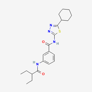 molecular formula C21H28N4O2S B4152331 N-(5-CYCLOHEXYL-1,3,4-THIADIAZOL-2-YL)-3-(2-ETHYLBUTANAMIDO)BENZAMIDE 