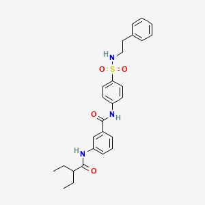 3-(2-ETHYLBUTANAMIDO)-N-{4-[(2-PHENYLETHYL)SULFAMOYL]PHENYL}BENZAMIDE