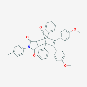 molecular formula C42H33NO5 B415235 8,9-Bis(4-methoxyphenyl)-4-(4-methylphenyl)-1,7-diphenyl-4-azatricyclo[5.2.1.0~2,6~]dec-8-ene-3,5,10-trione 
