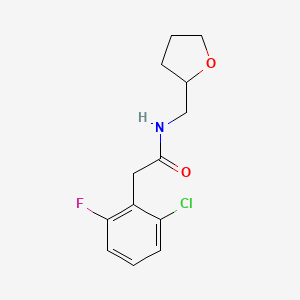 molecular formula C13H15ClFNO2 B4152363 2-(2-chloro-6-fluorophenyl)-N-[(oxolan-2-yl)methyl]acetamide 