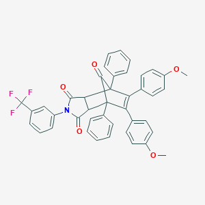 molecular formula C42H30F3NO5 B415237 8,9-Bis-(4-methoxy-phenyl)-1,7-diphenyl-4-(3-trifluoromethyl-phenyl)-4-aza-tricy 