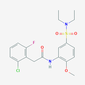 2-(2-chloro-6-fluorophenyl)-N-[5-(diethylsulfamoyl)-2-methoxyphenyl]acetamide