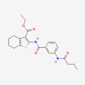 molecular formula C22H26N2O4S B4152397 ETHYL 2-(3-BUTANAMIDOBENZAMIDO)-4,5,6,7-TETRAHYDRO-1-BENZOTHIOPHENE-3-CARBOXYLATE 