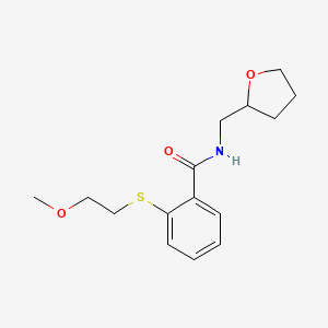 2-[(2-methoxyethyl)thio]-N-(tetrahydro-2-furanylmethyl)benzamide