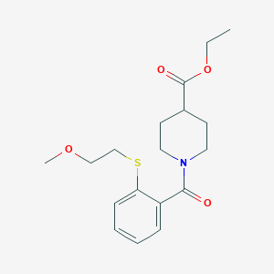 molecular formula C18H25NO4S B4152438 ethyl 1-{2-[(2-methoxyethyl)thio]benzoyl}-4-piperidinecarboxylate 