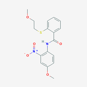 2-[(2-methoxyethyl)sulfanyl]-N-(4-methoxy-2-nitrophenyl)benzamide