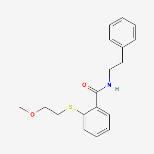 molecular formula C18H21NO2S B4152457 2-[(2-methoxyethyl)sulfanyl]-N-(2-phenylethyl)benzamide 