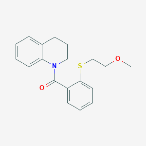 molecular formula C19H21NO2S B4152469 1-{2-[(2-METHOXYETHYL)SULFANYL]BENZOYL}-1,2,3,4-TETRAHYDROQUINOLINE 