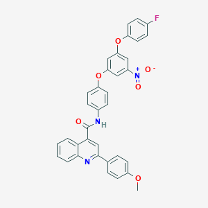molecular formula C35H24FN3O6 B415247 N-{4-[3-(4-fluorophenoxy)-5-nitrophenoxy]phenyl}-2-(4-methoxyphenyl)quinoline-4-carboxamide 