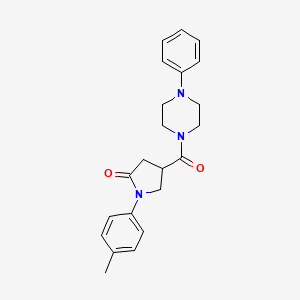 molecular formula C22H25N3O2 B4152507 1-(4-methylphenyl)-4-(4-phenylpiperazine-1-carbonyl)pyrrolidin-2-one 