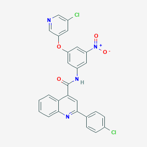 2-(4-chlorophenyl)-N-{3-[(5-chloro-3-pyridinyl)oxy]-5-nitrophenyl}-4-quinolinecarboxamide