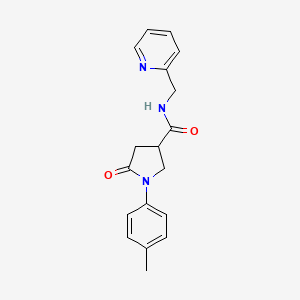 1-(4-methylphenyl)-5-oxo-N-(pyridin-2-ylmethyl)pyrrolidine-3-carboxamide