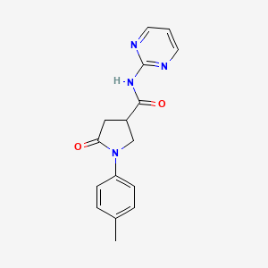 molecular formula C16H16N4O2 B4152531 1-(4-methylphenyl)-5-oxo-N-(pyrimidin-2-yl)pyrrolidine-3-carboxamide 