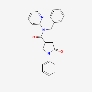 N-BENZYL-1-(4-METHYLPHENYL)-5-OXO-N-(2-PYRIDYL)-3-PYRROLIDINECARBOXAMIDE