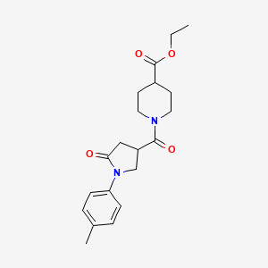 molecular formula C20H26N2O4 B4152565 ethyl 1-[1-(4-methylphenyl)-5-oxopyrrolidine-3-carbonyl]piperidine-4-carboxylate 