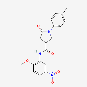 N-(2-methoxy-5-nitrophenyl)-1-(4-methylphenyl)-5-oxo-3-pyrrolidinecarboxamide