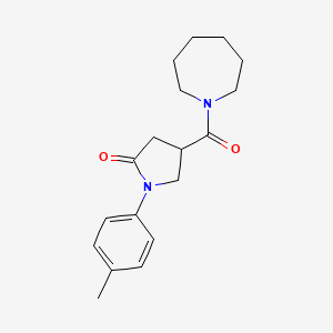 molecular formula C18H24N2O2 B4152576 4-(Azepan-1-ylcarbonyl)-1-(4-methylphenyl)pyrrolidin-2-one 