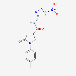 molecular formula C15H14N4O4S B4152599 1-(4-methylphenyl)-N-(5-nitro-1,3-thiazol-2-yl)-5-oxopyrrolidine-3-carboxamide 