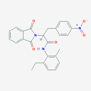molecular formula C26H23N3O5 B415260 2-(1,3-dioxo-1,3-dihydro-2H-isoindol-2-yl)-N-(2-ethyl-6-methylphenyl)-3-{4-nitrophenyl}propanamide 