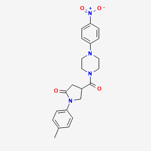 1-(4-METHYLPHENYL)-4-{[4-(4-NITROPHENYL)PIPERAZINO]CARBONYL}-2-PYRROLIDINONE