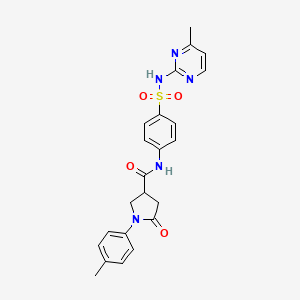 molecular formula C23H23N5O4S B4152628 1-(4-methylphenyl)-N-(4-{[(4-methyl-2-pyrimidinyl)amino]sulfonyl}phenyl)-5-oxo-3-pyrrolidinecarboxamide 