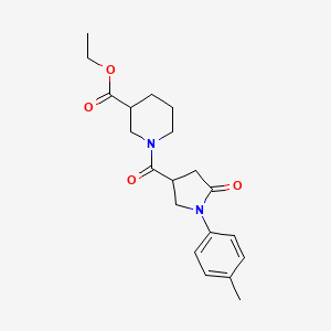 molecular formula C20H26N2O4 B4152653 ethyl 1-[1-(4-methylphenyl)-5-oxopyrrolidine-3-carbonyl]piperidine-3-carboxylate 