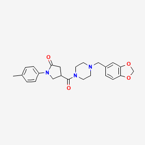 4-{[4-(1,3-benzodioxol-5-ylmethyl)-1-piperazinyl]carbonyl}-1-(4-methylphenyl)-2-pyrrolidinone