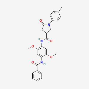 N-{2,5-dimethoxy-4-[(phenylcarbonyl)amino]phenyl}-1-(4-methylphenyl)-5-oxopyrrolidine-3-carboxamide