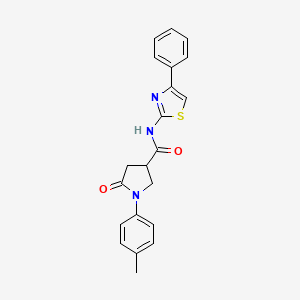 1-(4-methylphenyl)-5-oxo-N-(4-phenyl-1,3-thiazol-2-yl)pyrrolidine-3-carboxamide