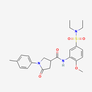 molecular formula C23H29N3O5S B4152688 N-[5-(diethylsulfamoyl)-2-methoxyphenyl]-1-(4-methylphenyl)-5-oxopyrrolidine-3-carboxamide 