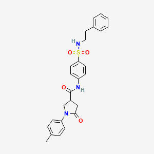 1-(4-METHYLPHENYL)-5-OXO-N-{4-[(PHENETHYLAMINO)SULFONYL]PHENYL}-3-PYRROLIDINECARBOXAMIDE