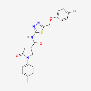 N-{5-[(4-chlorophenoxy)methyl]-1,3,4-thiadiazol-2-yl}-1-(4-methylphenyl)-5-oxopyrrolidine-3-carboxamide