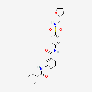 molecular formula C24H31N3O5S B4152734 3-[(2-ethylbutanoyl)amino]-N-{4-[(tetrahydrofuran-2-ylmethyl)sulfamoyl]phenyl}benzamide 