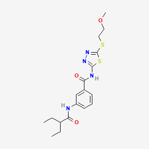 molecular formula C18H24N4O3S2 B4152735 3-(2-ETHYLBUTANAMIDO)-N-{5-[(2-METHOXYETHYL)SULFANYL]-1,3,4-THIADIAZOL-2-YL}BENZAMIDE 